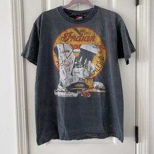 Vtg Indian Motorcycle T Shirt Men's Large 1993 Made In California USA Black